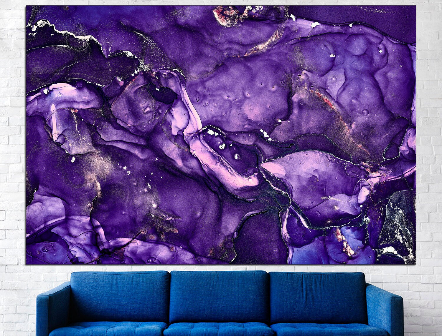 Purple wall art Marble home decor Wall art canvas, Modern canvas art Hanging canvas print Big canvas print