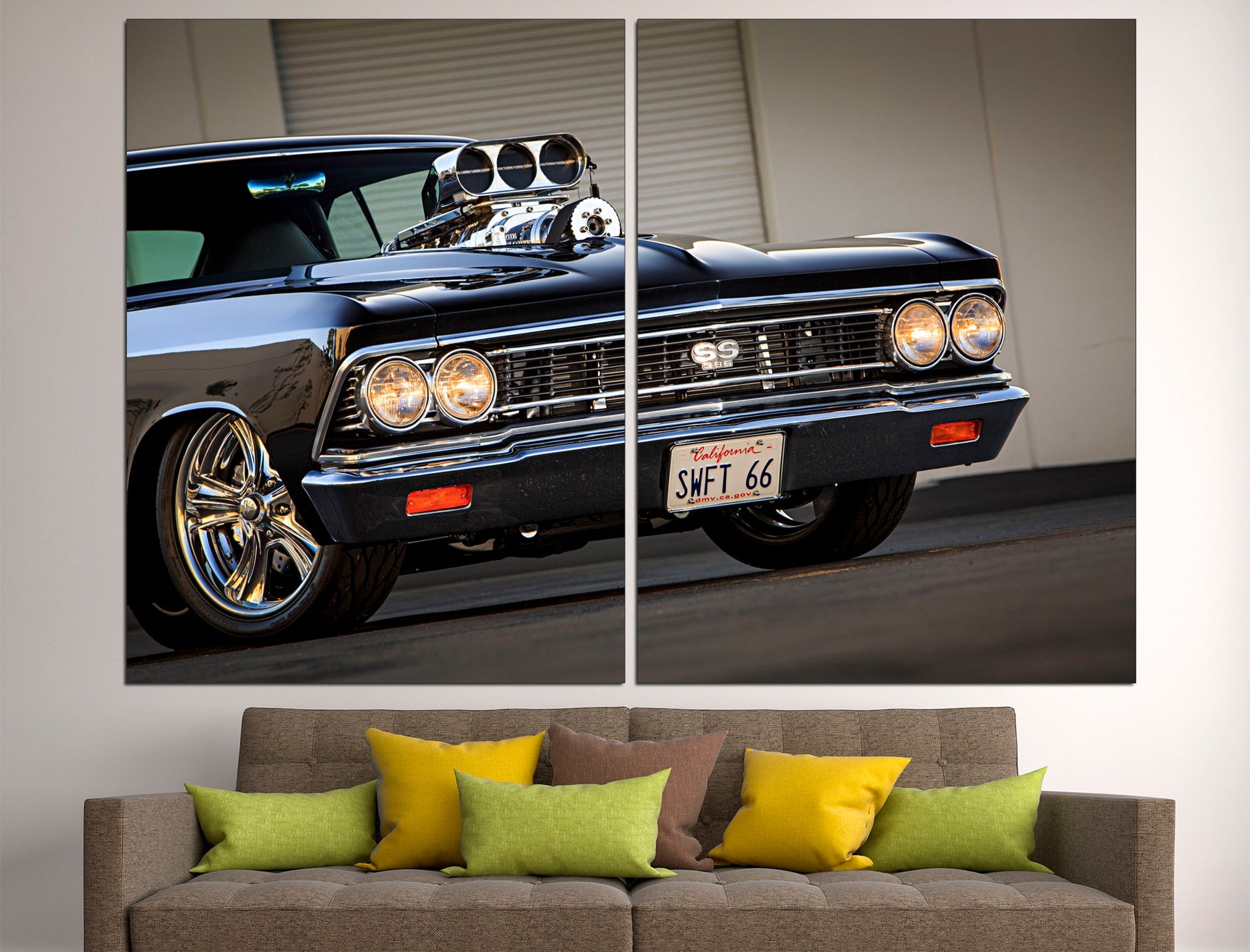 Chevrolet canvas Car lover gift Chevrolet print, Car canvas 5 panel canvas Large canvas art