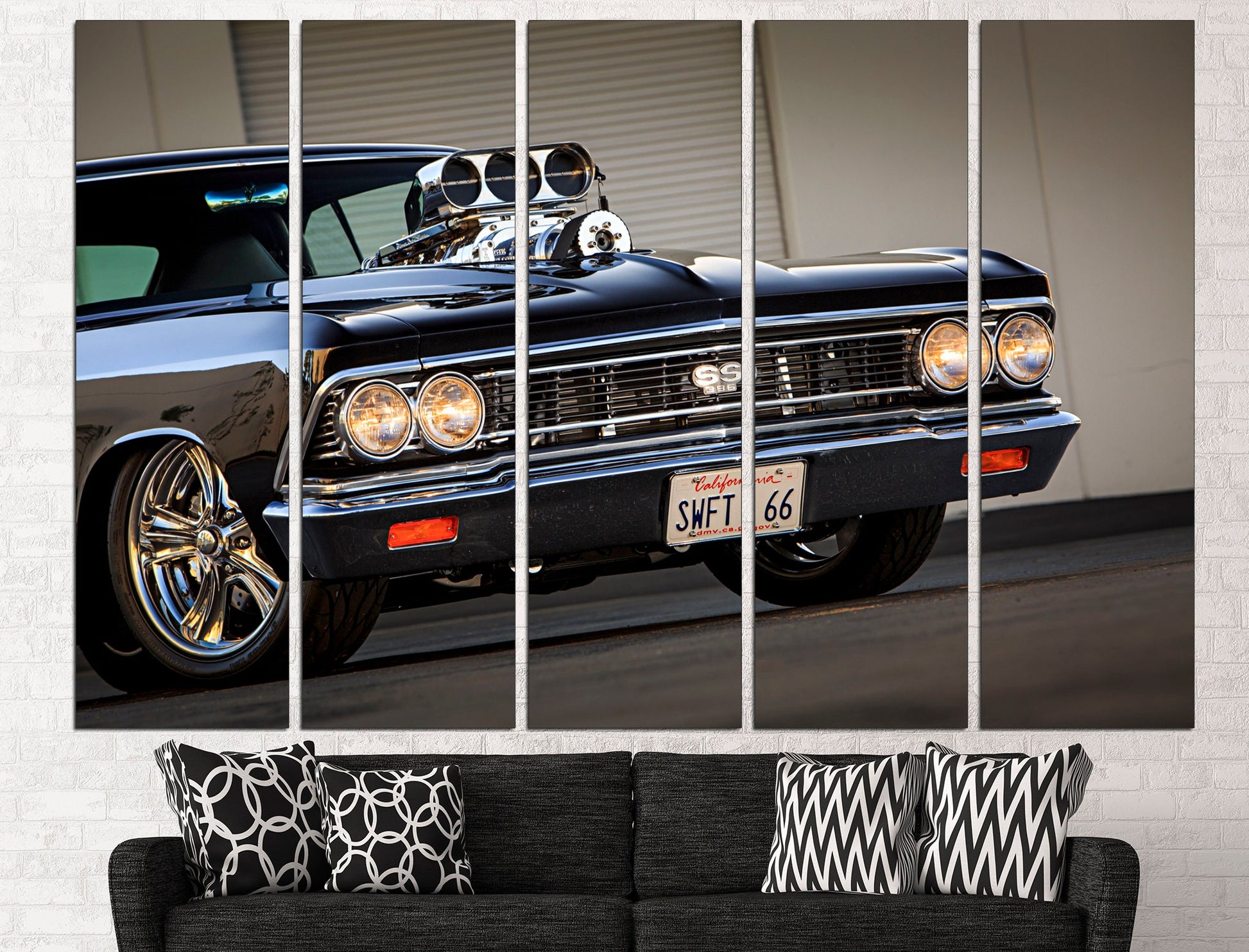 Chevrolet canvas Car lover gift Chevrolet print, Car canvas 5 panel canvas Large canvas art