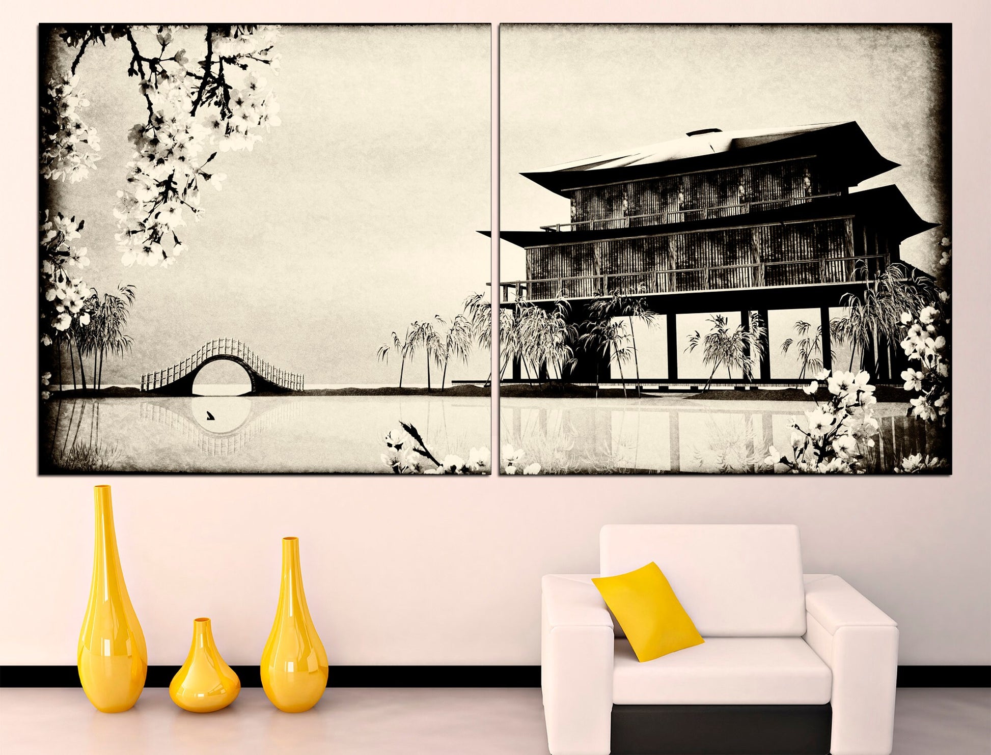 Japanese wall art 3 piece wall art Japan home decor, Asian wall art Extra large wall art Framed wall art