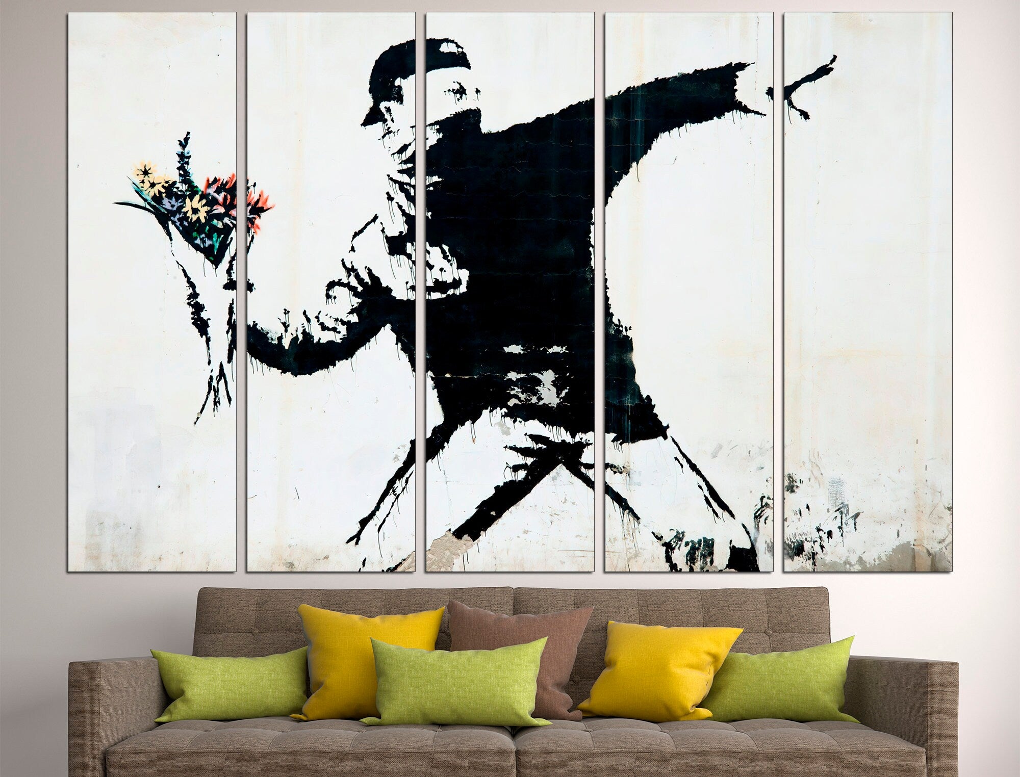 Banksy graffiti on the wall Urban Art Wall Mural - TenStickers