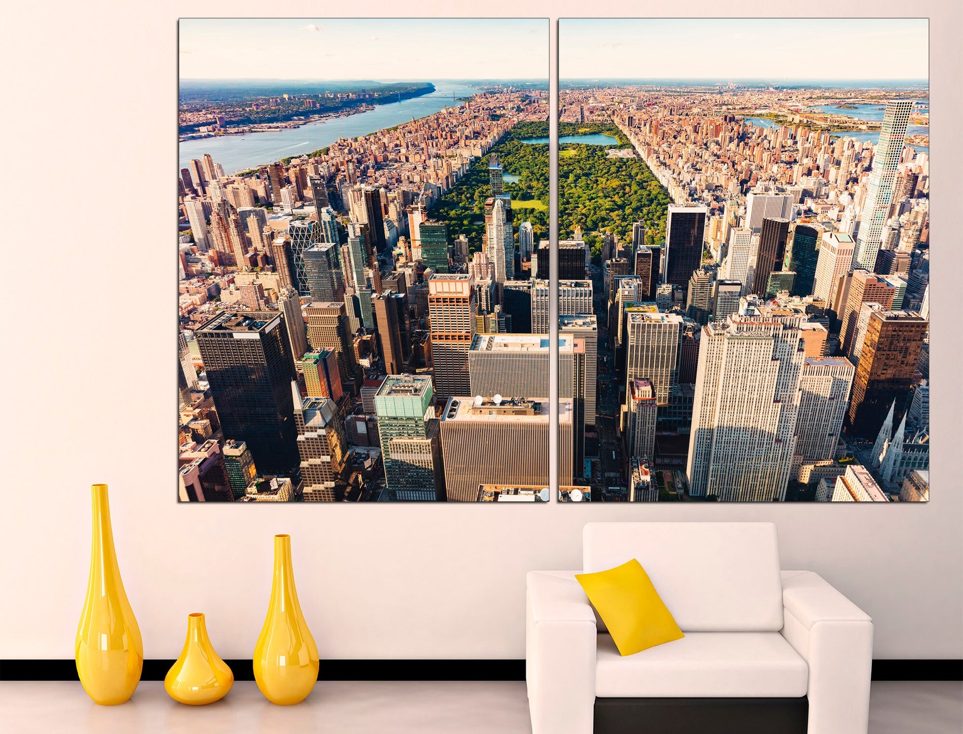 Manhattan canvas Extra large wall art Manhattan New York, Cityscape wall art 5 piece canvas Manhattan wall art