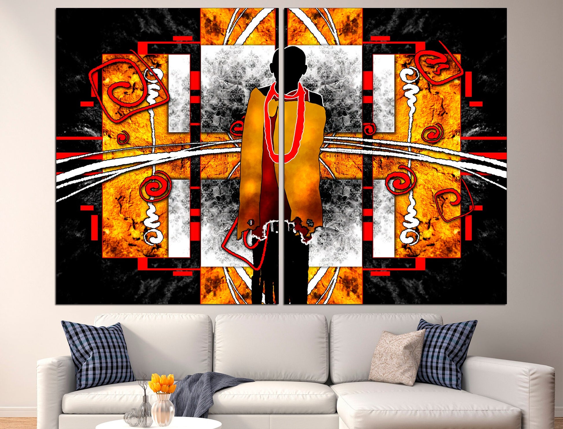 African canvas Colorful african art African wall art, Large canvas print African woman art African home decor