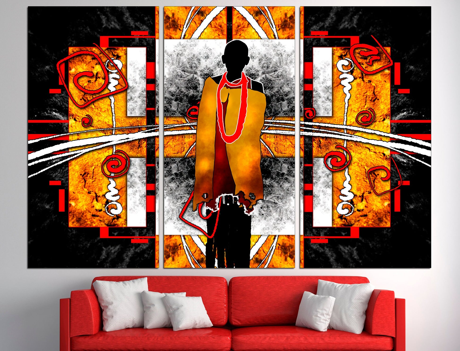 African canvas Colorful african art African wall art, Large canvas print African woman art African home decor