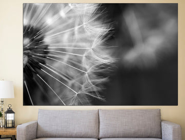 Macro flower canvas Black white wall art Botanical print set, Multi panel canvas Flower wall decor Black modern art