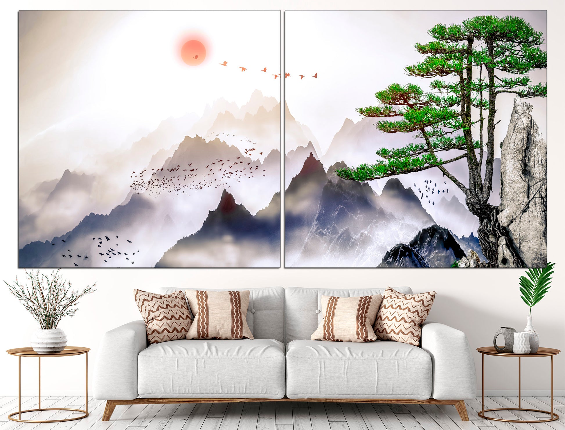 Japanese wall art Mountain print art Japan print, Mountain canvas art Japan home decor Asian wall decor