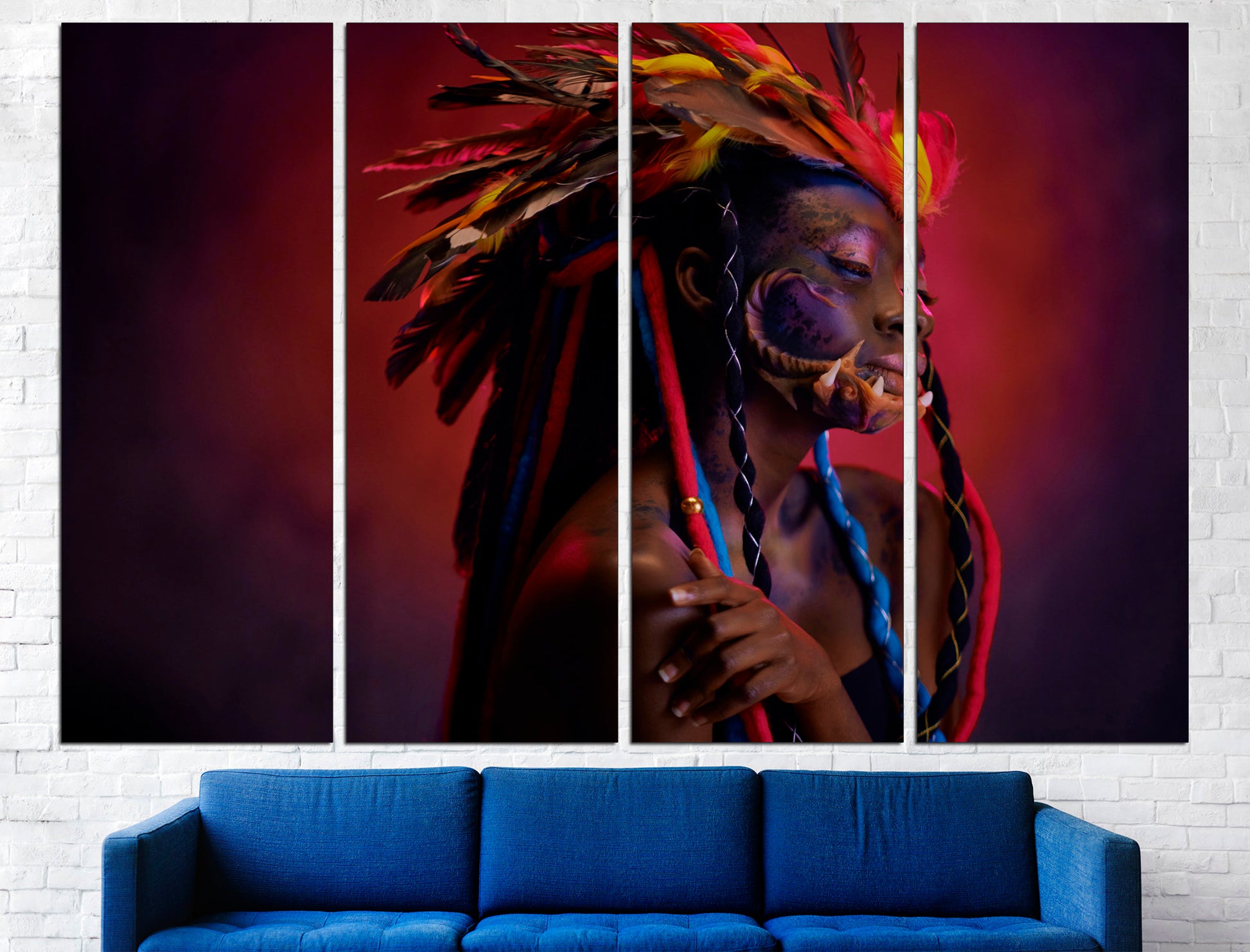 Indians canvas Colorful wall art American indian, Big canvas wall art Native american art Modern wall art