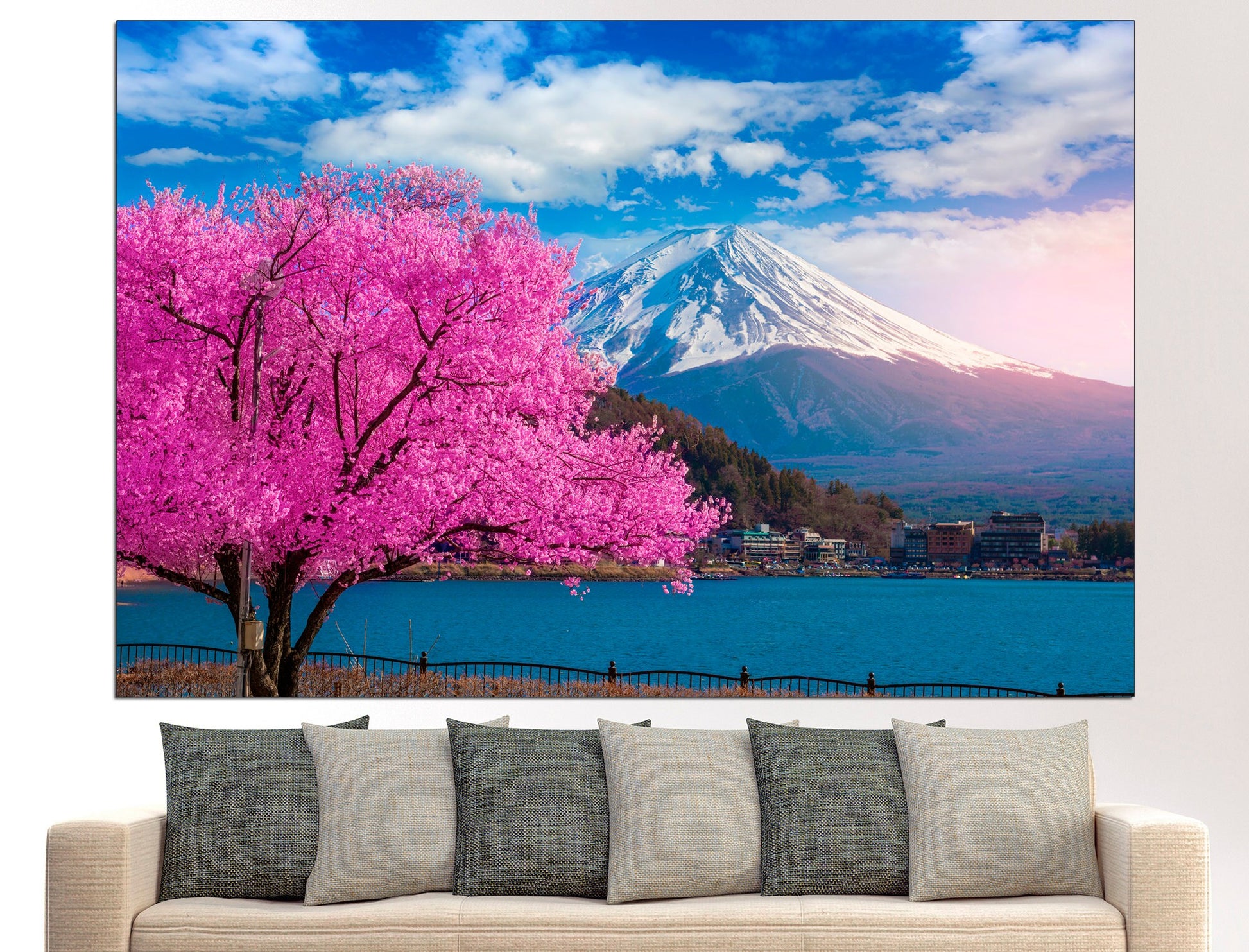 Mountain Fuji Asian wall art Mountain landscape, Japanese wall art Large mountain print Fuji wall art