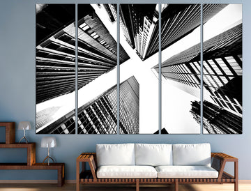 Los Angeles print Cityscape canvas Black white wall art, Large canvas print Black abstract art Cityscape wall art