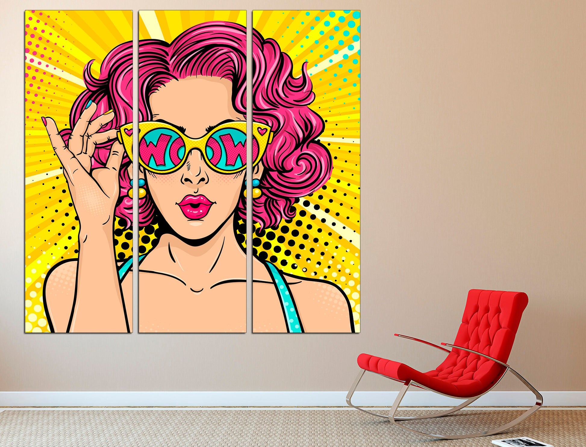 Pop art canvas Funky wall art Graffiti wall art Pop art print, Colorful wall art Pop art wall decor Extra large wall art