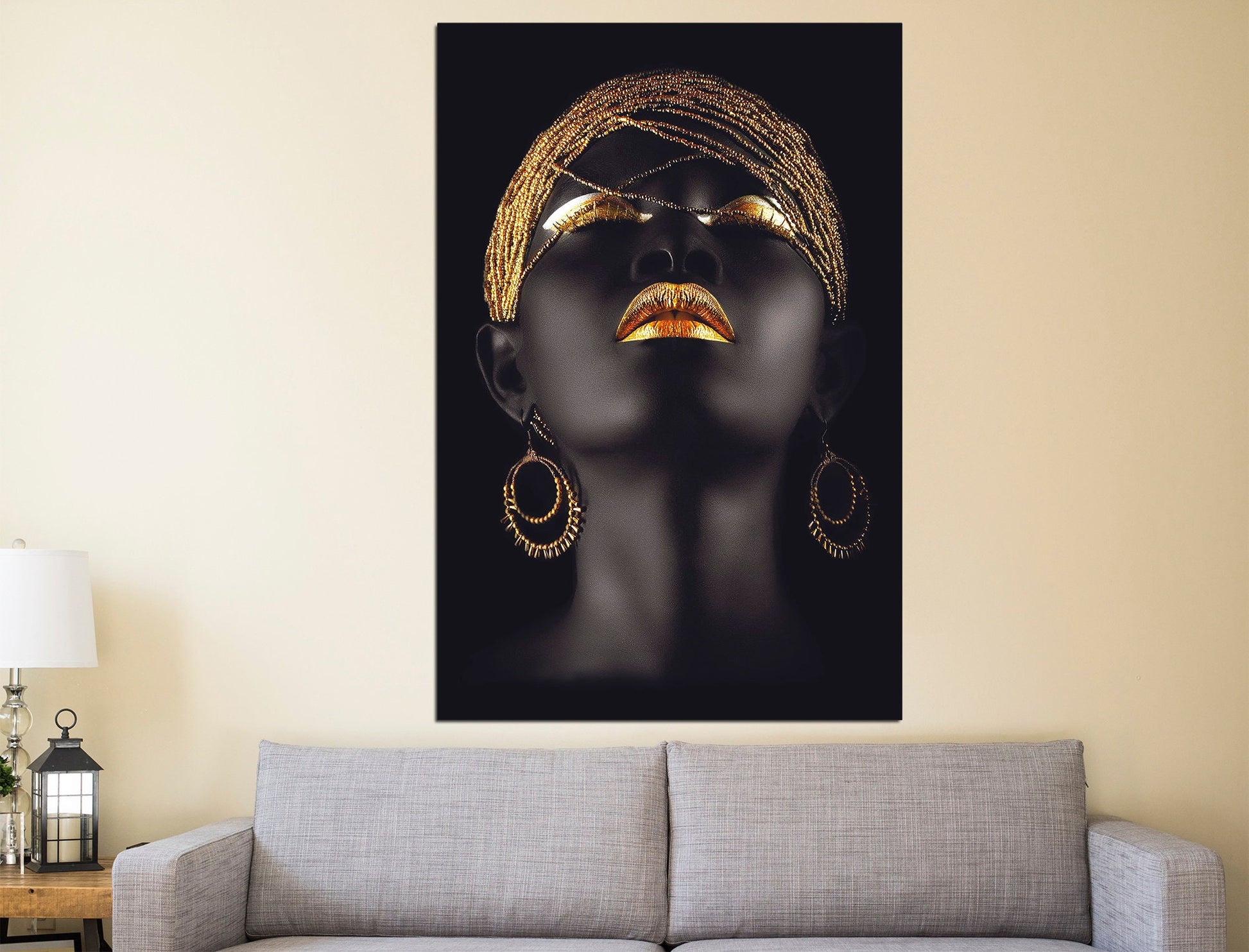 Gold woman print Black fashion art Black and gold decor, Boho art print Black girl wall art Gift ideas for women