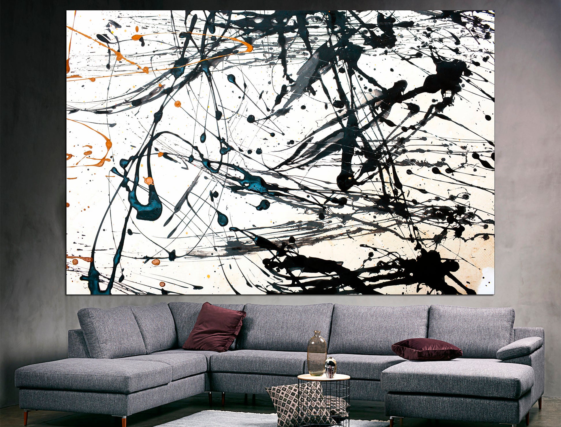 Abstraction canvas Black and white art Large canvas art, Home decor wall art Modern abstract art Abstract decor