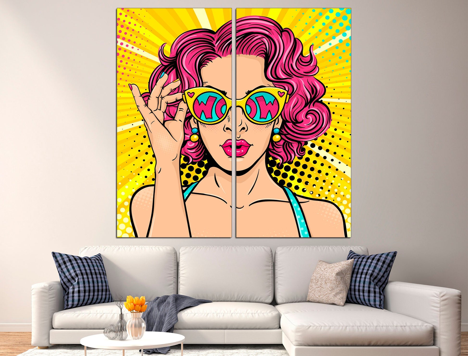 Pop art canvas Funky wall art Graffiti wall art Pop art print, Colorful wall art Pop art wall decor Extra large wall art