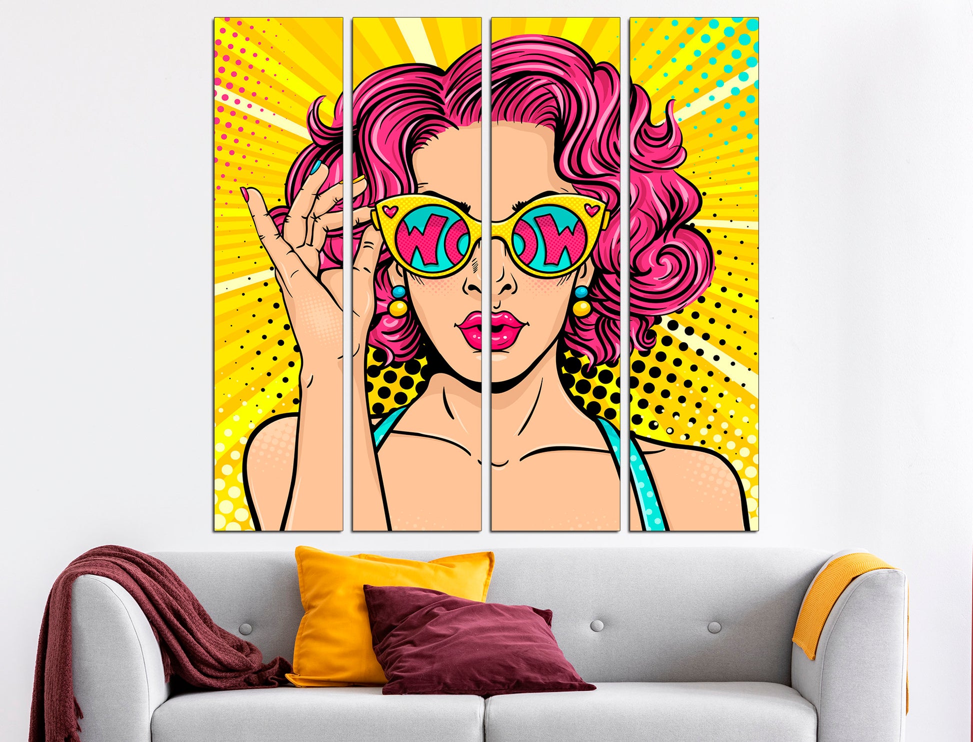 Pop art canvas Funky wall art Graffiti wall art Pop art print, Colorful wall art Pop art wall decor Extra large wall art