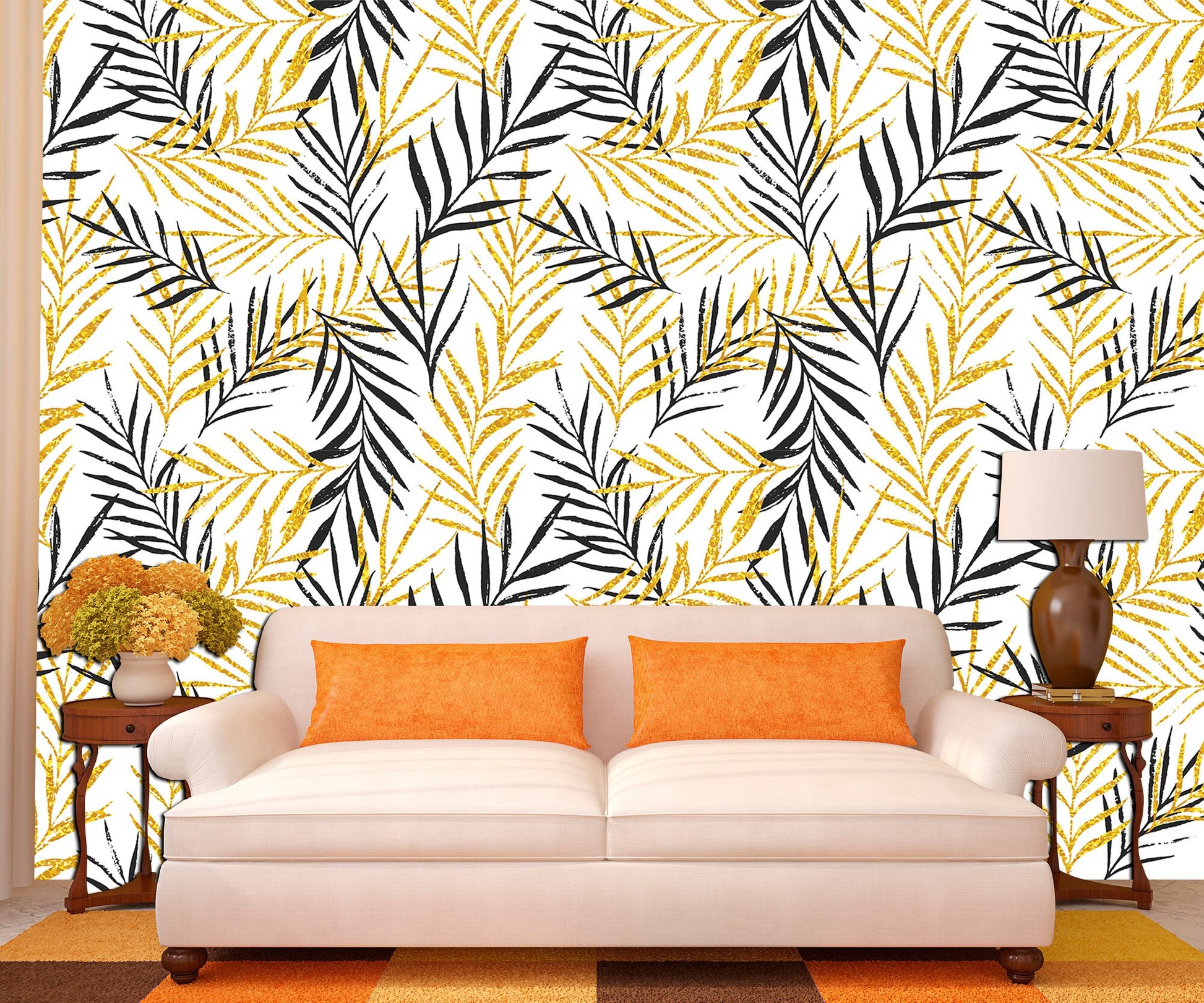 Marbled black and gold leaf art deco Pattern Wallpaper for Walls | Erte in  Gold