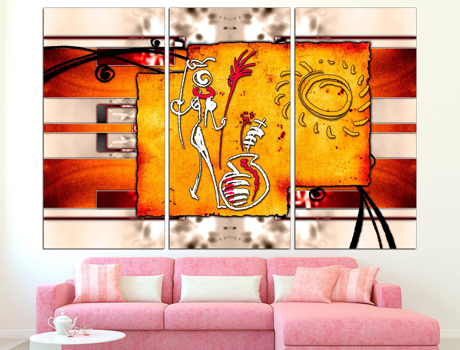 African tribal art Large canvas print African dance canvas, Wall art canvas Dance wall art Colorful african art