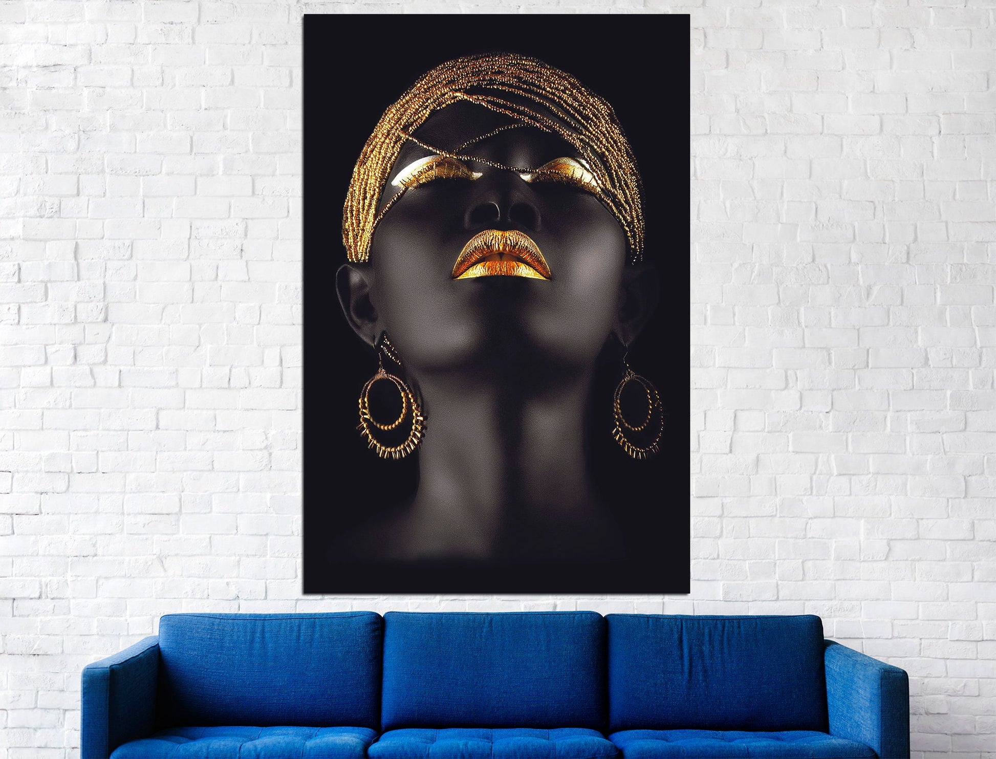 Gold woman print Black fashion art Black and gold decor, Boho art print Black girl wall art Gift ideas for women