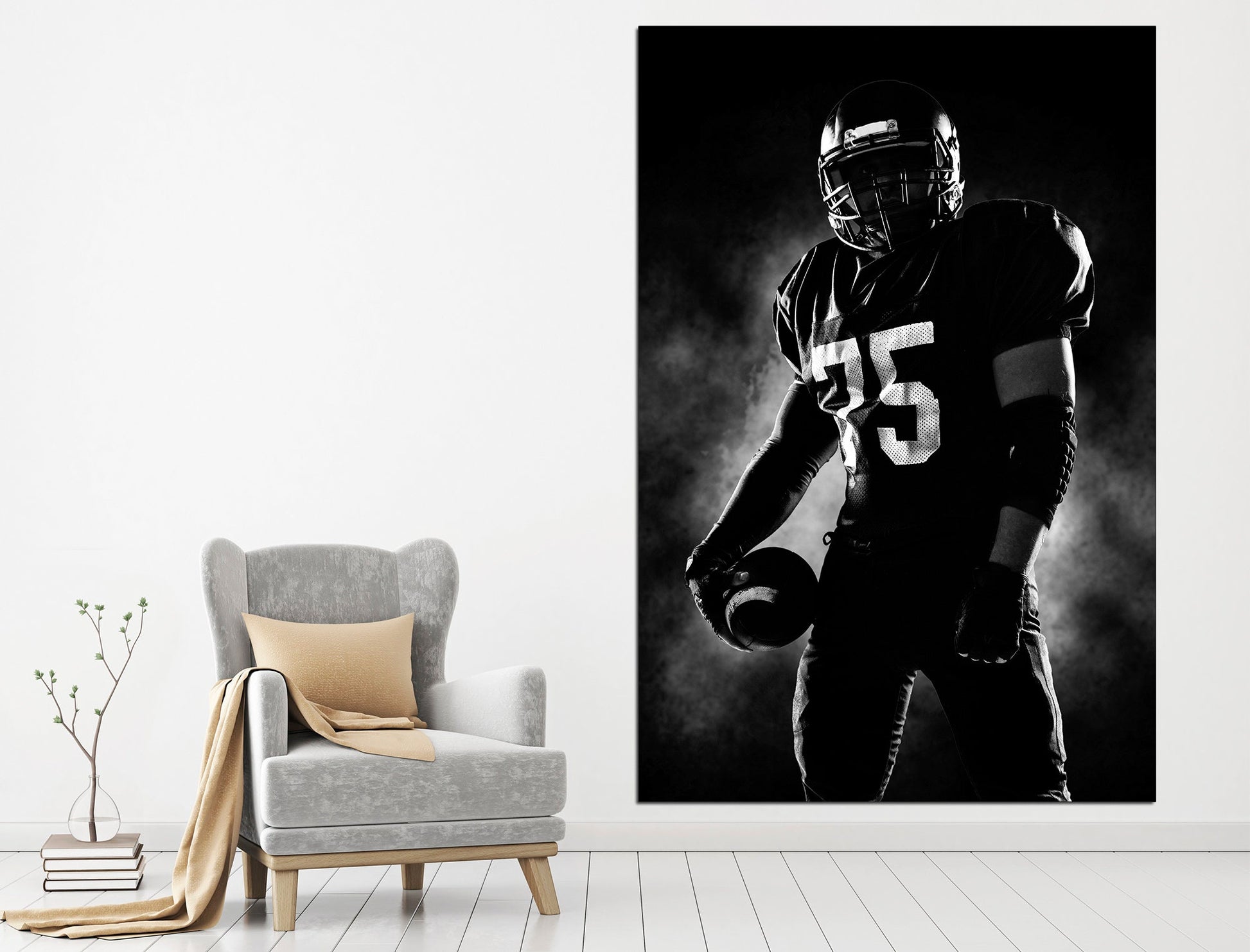 Football man canvas Sports gifts for him Canvas wall art, Football decor Man cave wall art Sports wall decor