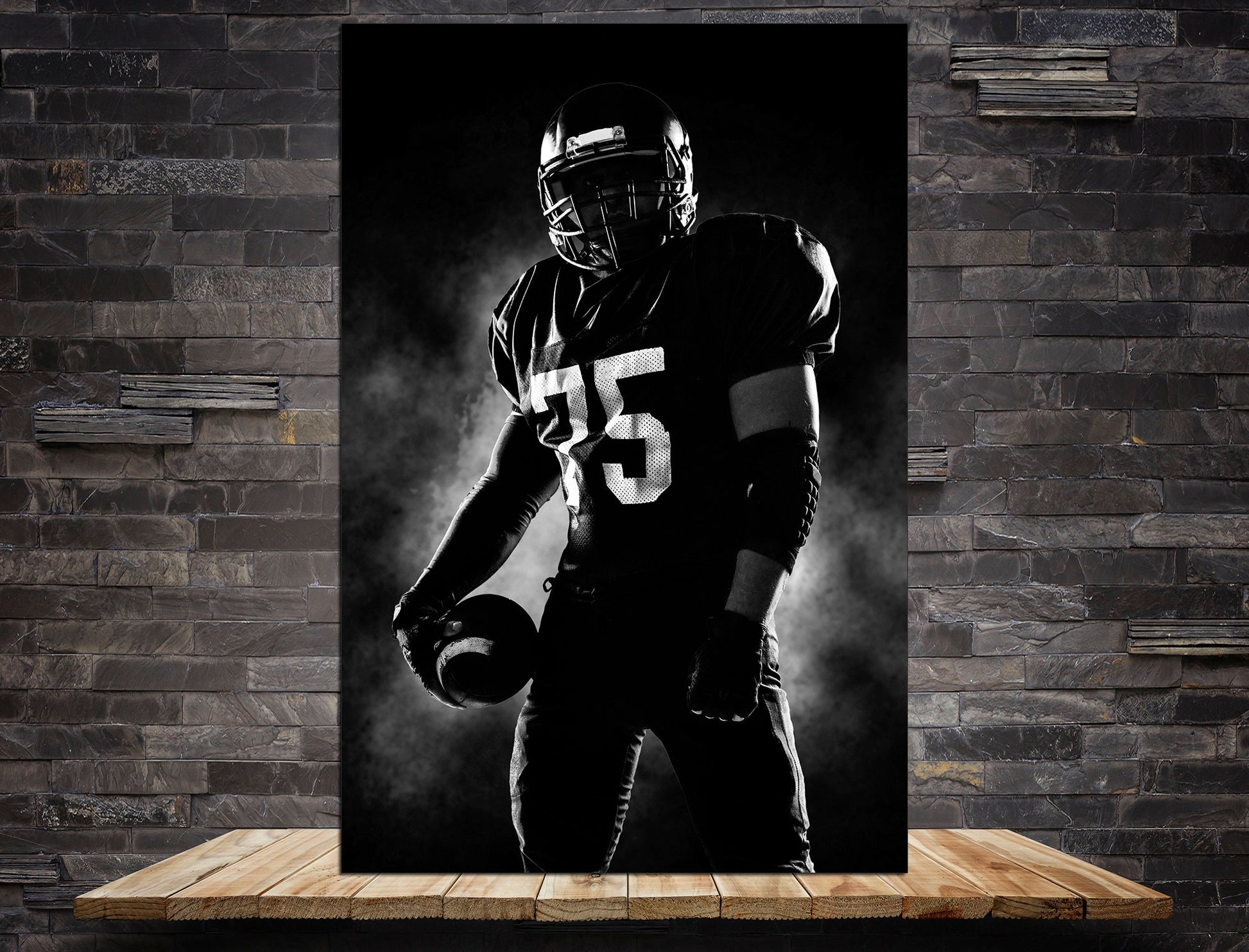 Football man canvas Sports gifts for him Canvas wall art, Football decor Man cave wall art Sports wall decor