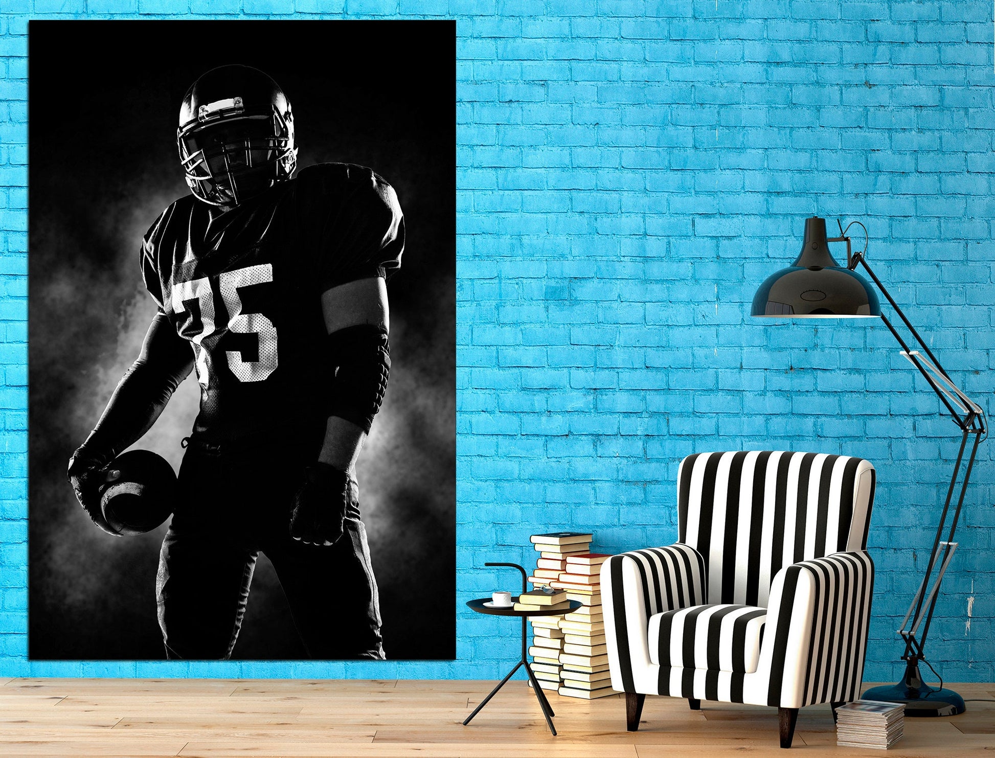 Football man canvas Sports gifts for him Canvas wall art, Football decor Man cave wall art Sports wall decor