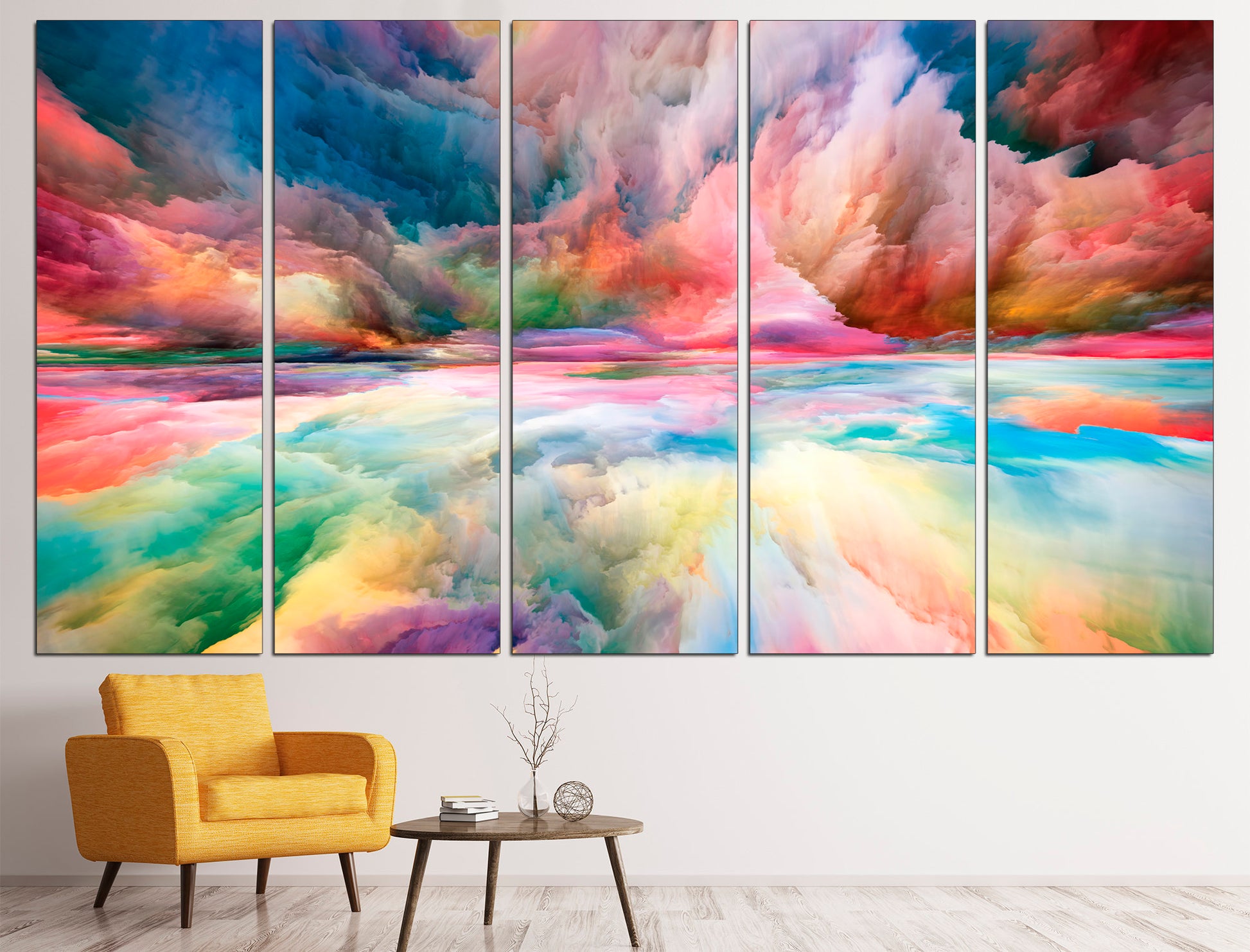 Colorful cloud print Modern art print Watercolor print, Colorful wall art Cloud wall art Colorful wall decor