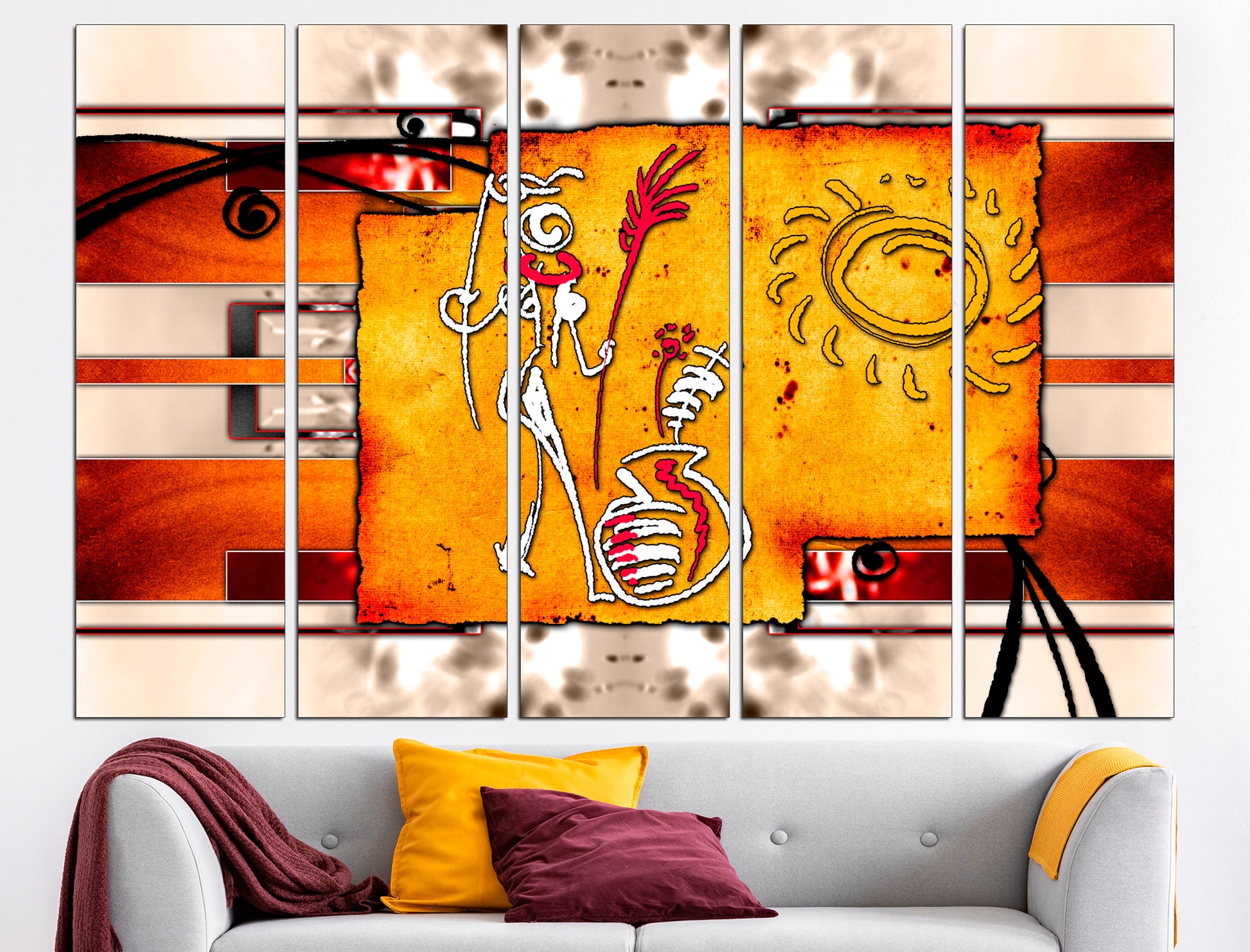 African tribal art Large canvas print African dance canvas, Wall art canvas Dance wall art Colorful african art