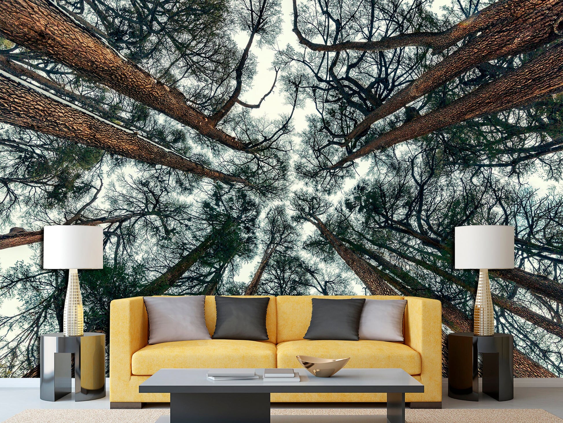 Removable wallpaper Tree branch print Peel stick wallpaper, Forest print Tree wallpaper Tree wall decor Branches wallpaper