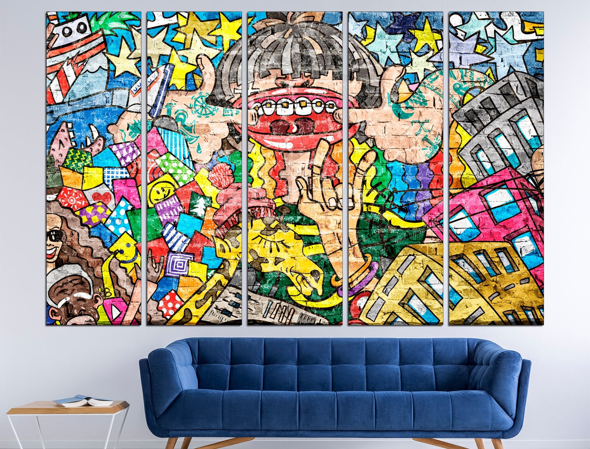 Graffiti art canvas Urban wall art Street art print, Pop culture wall art Graffiti canvas Modern wall art